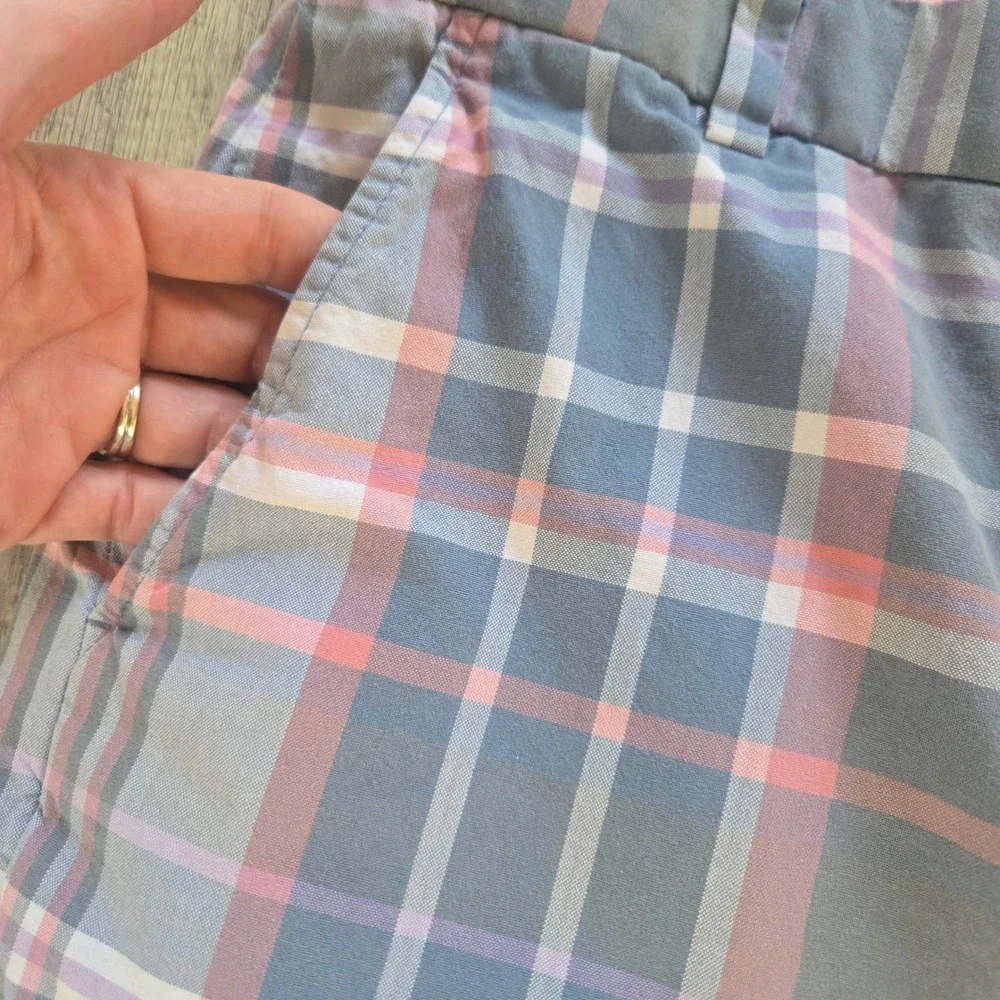 Brooks Brothers Mens Blue Pink Plaid India Madras Bermuda Shorts W32 Classic Fit